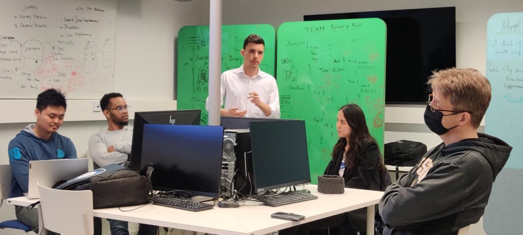 Picture of a group during Hackathon